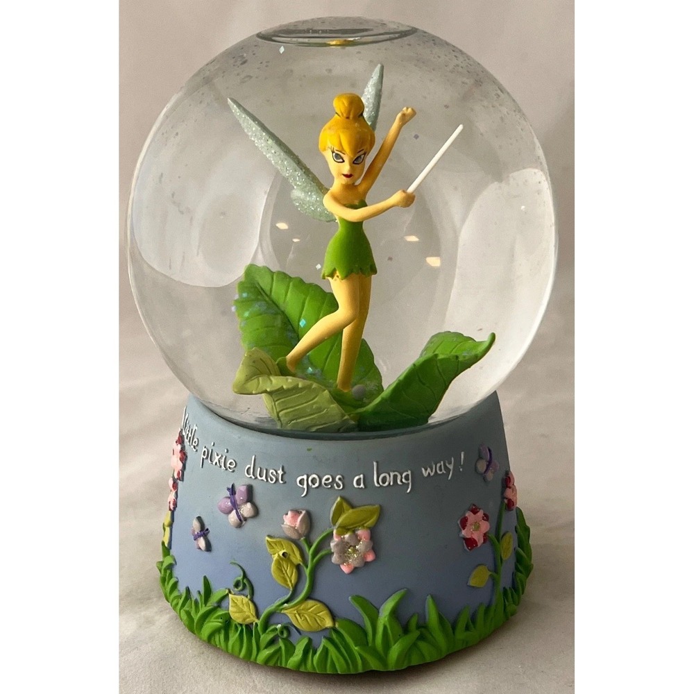 Disney Tinker Bell Musical Snow Globe A Little Pixie Dust  Fur Elise EUC